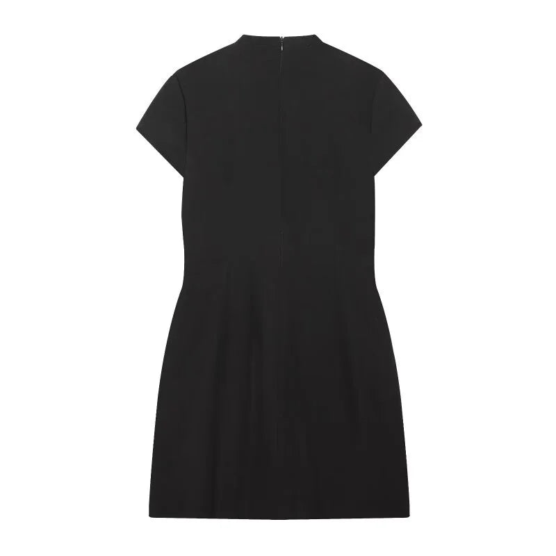 Cut Out Front Bow Tie Mini Dress, Women's Polka Dot Short Sleeve Bodycon Dress, Spring Summer Sexy Fashion Party Dress